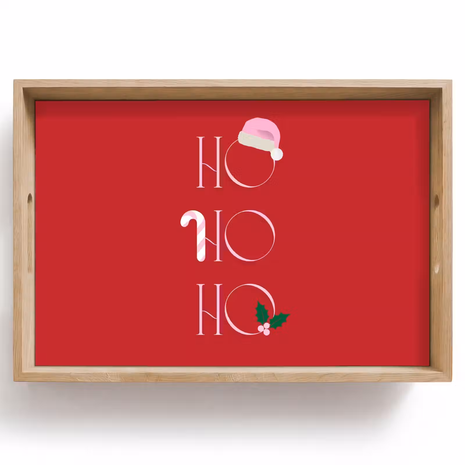 Dienblad - Kerst - Tekst - illustratie - Rood — 1