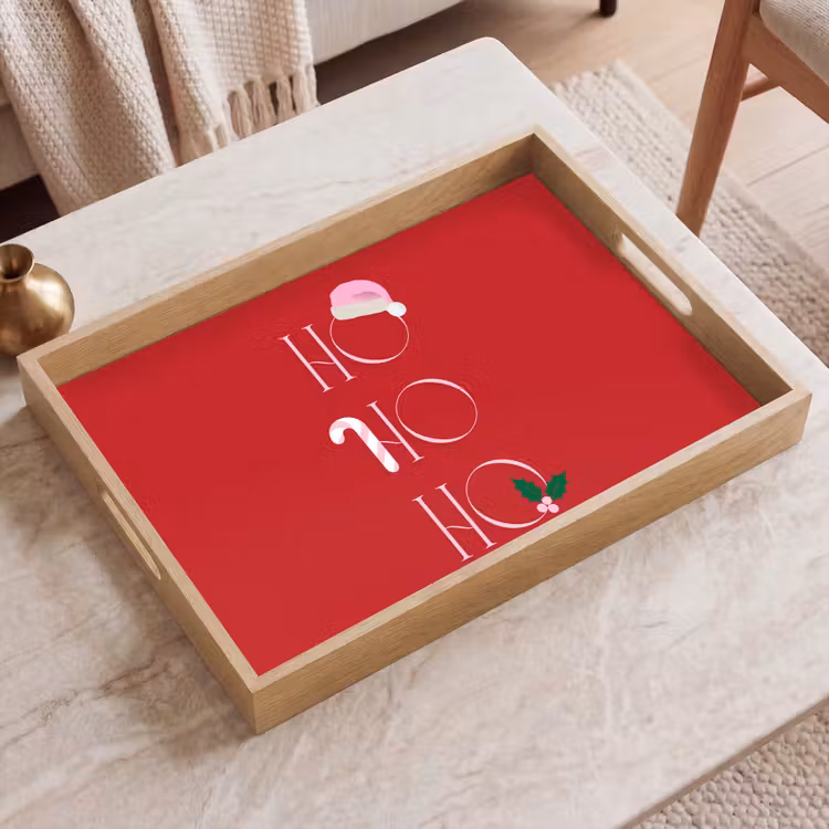 Dienblad - Kerst - Tekst - illustratie - Rood — 2
