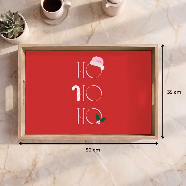 Dienblad - Kerst - Tekst - illustratie - Rood — 9