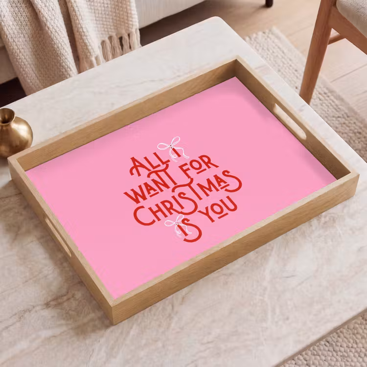 Dienblad - Tekst - Kerst - Roze - Rood — 2