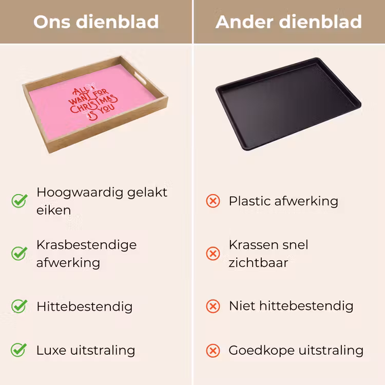 Dienblad - Tekst - Kerst - Roze - Rood — 3