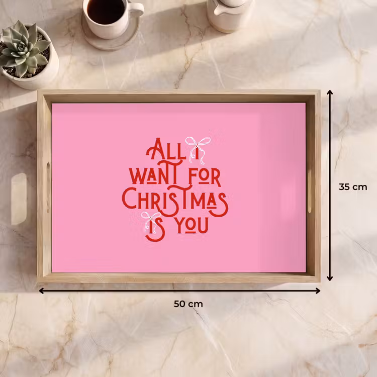 Dienblad - Tekst - Kerst - Roze - Rood — 9