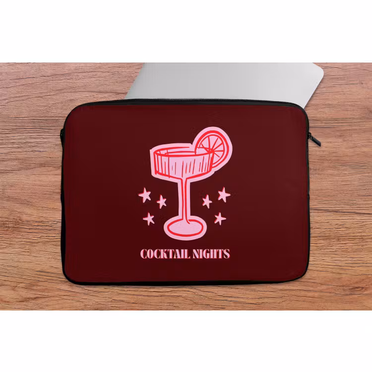 Laptophoes Cocktail - Kerst - Burgundy - Roze — 2