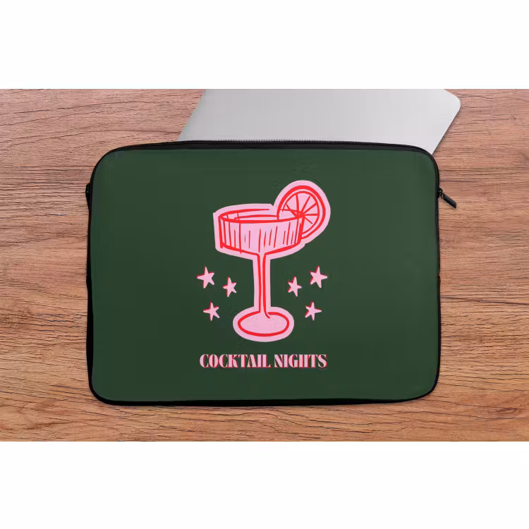 Laptophoes Cocktail - Kerst - Roze - Groen — 2