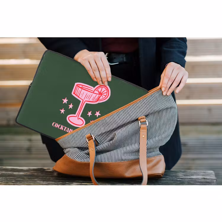 Laptophoes Cocktail - Kerst - Roze - Groen — 4