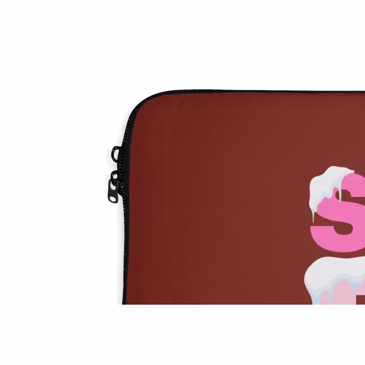 Laptophoes Kerst - Tekst - Sneeuw - Rood - Roze — 5