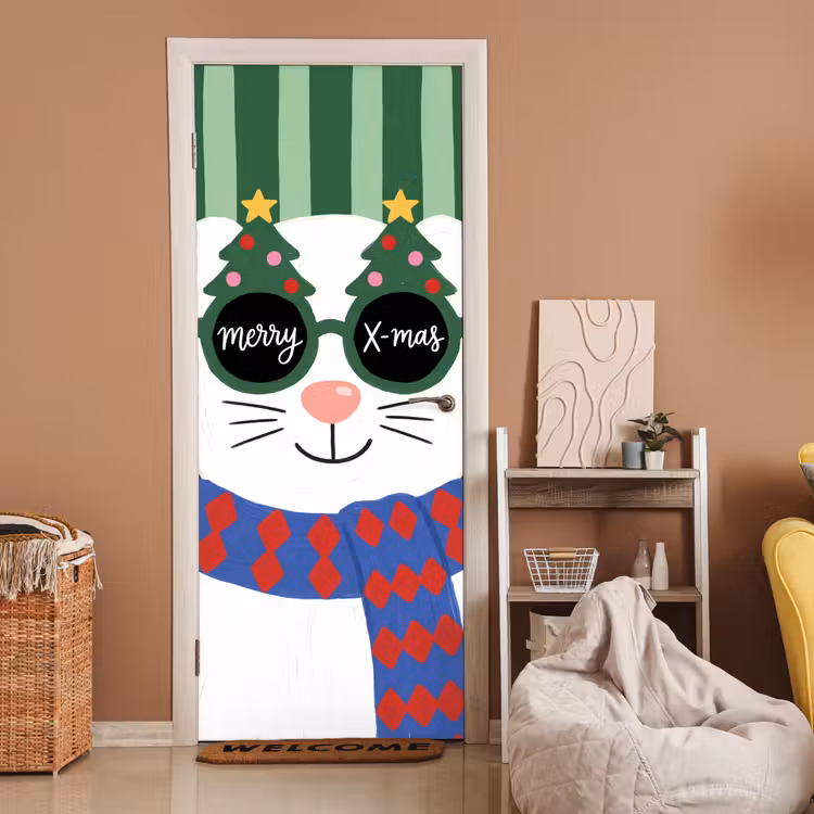 Deursticker - Dier - Winter - Cartoon — 2