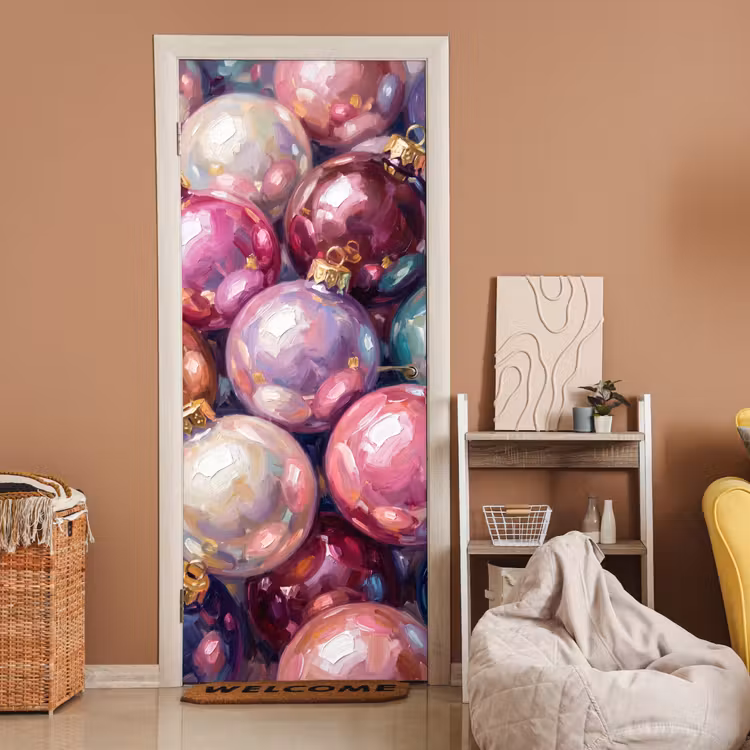 Deursticker - Kerstdecoratie - Kleurrijk - Feest — 2