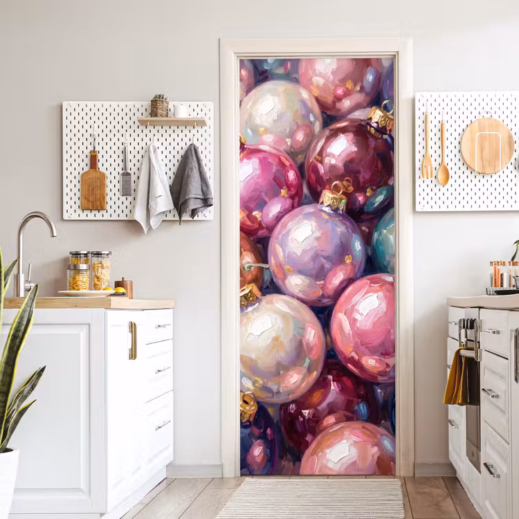 Deursticker - Kerstdecoratie - Kleurrijk - Feest — 7