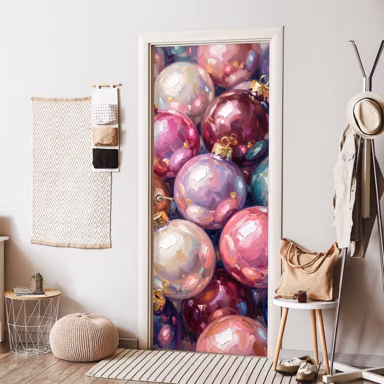 Deursticker - Kerstdecoratie - Kleurrijk - Feest — 8