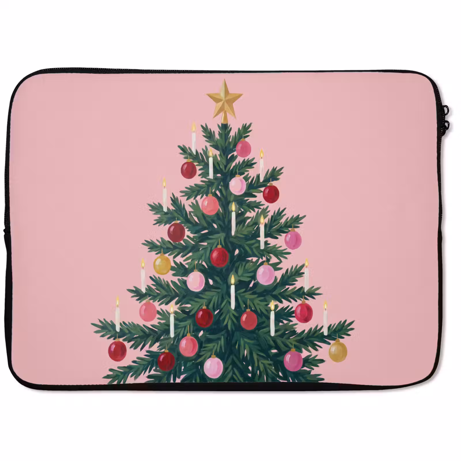 Laptophoes Kerstboom - Kerst - Roze — 1