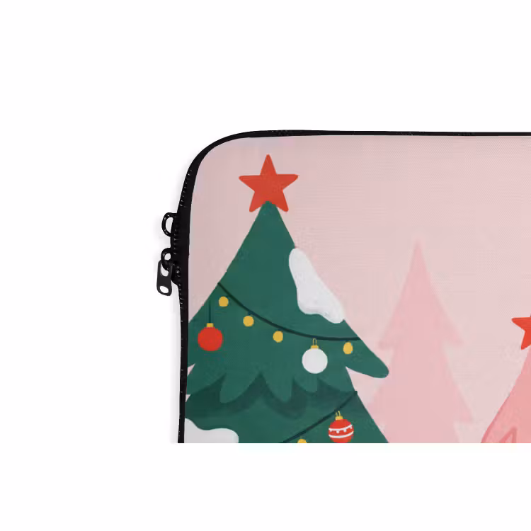 Laptophoes Kerstbomen - Illustratie - Roze — 5