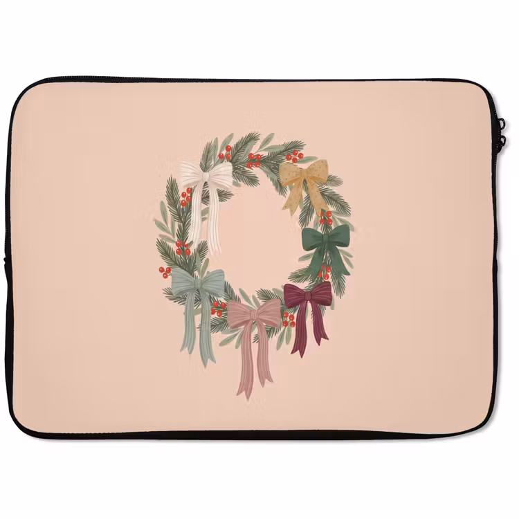 Laptophoes Kerstkrans - Strikken - Kerst — 1