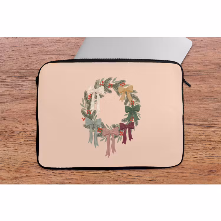 Laptophoes Kerstkrans - Strikken - Kerst — 2