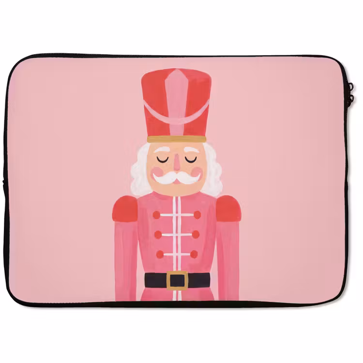 Laptophoes Notenkraker roze illustratie — 1