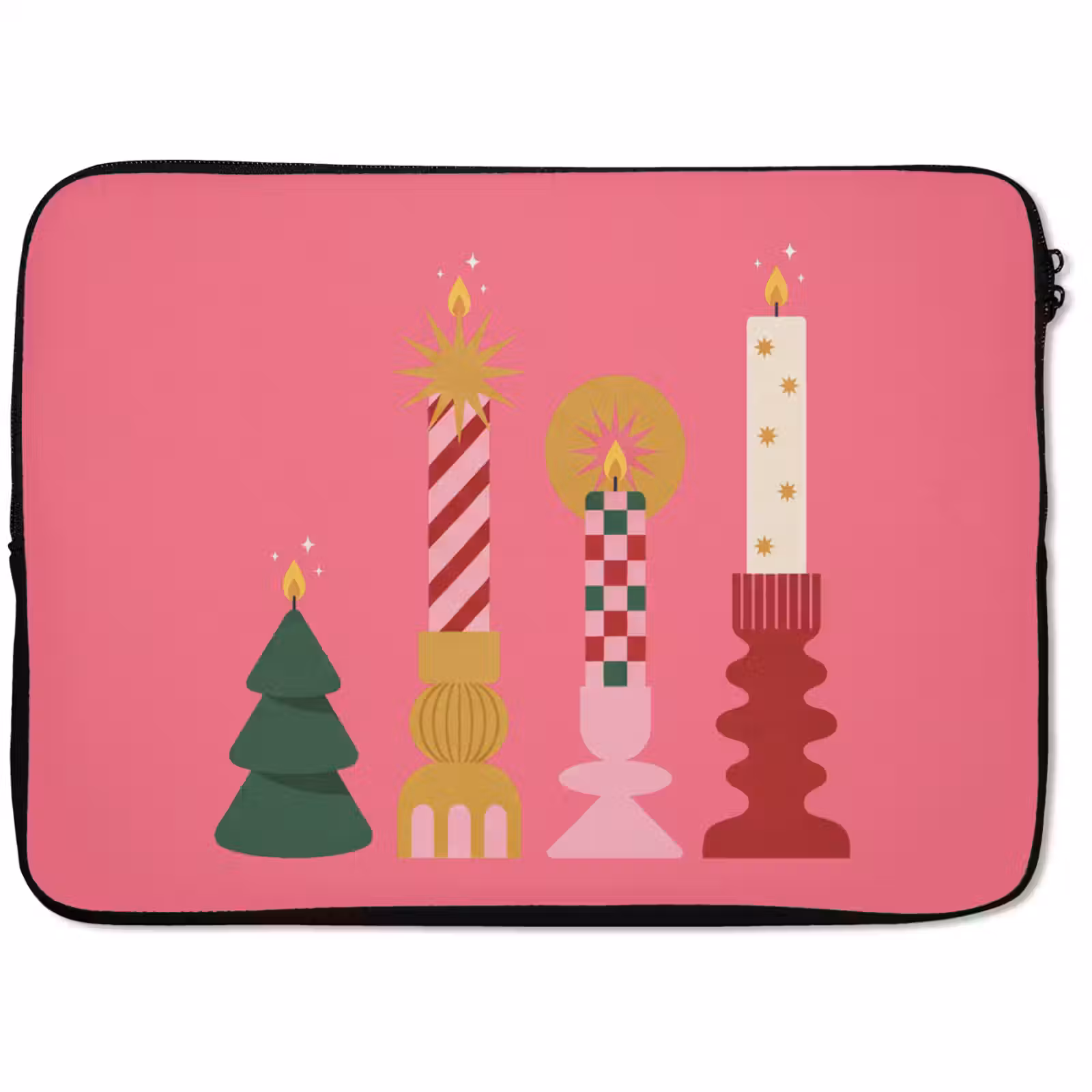 Laptophoes Kaarsen - Feest - Roze — 1