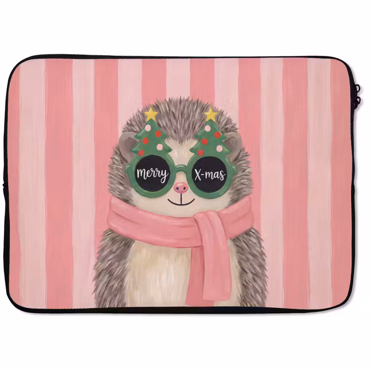 Laptophoes Egel - Kerst - Illustratie — 1