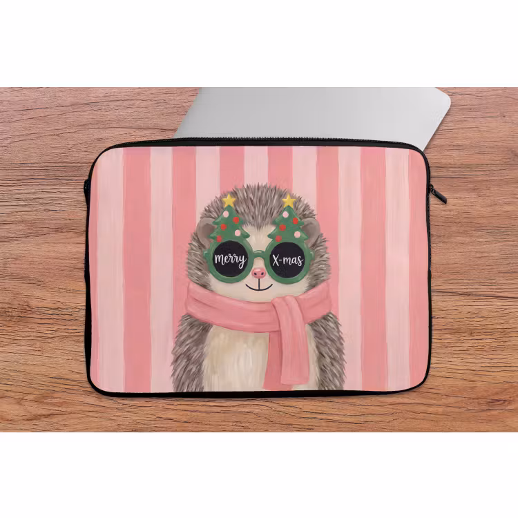 Laptophoes Egel - Kerst - Illustratie — 2