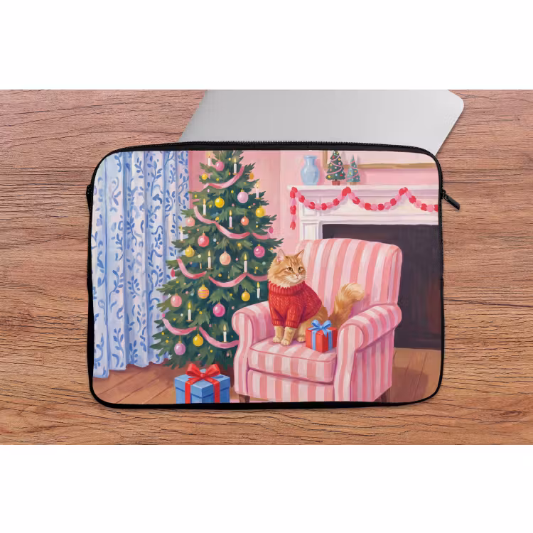 Laptophoes Kat - Kerst - Interieur — 2
