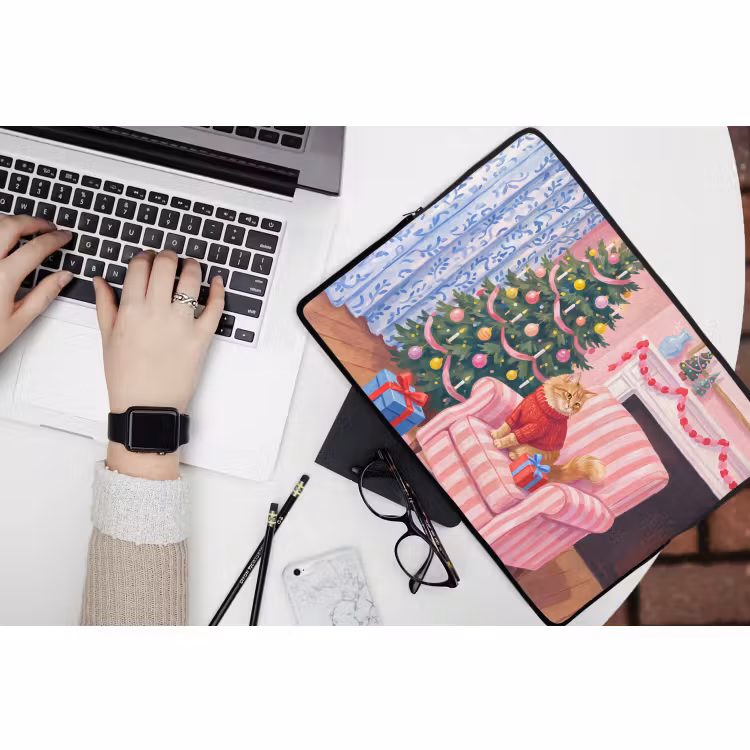 Laptophoes Kat - Kerst - Interieur — 3