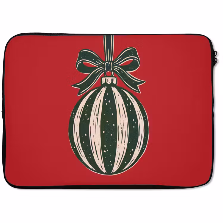 Laptophoes Kerstbal - Kerst - Rood — 1