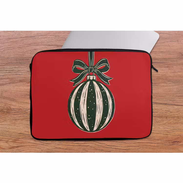 Laptophoes Kerstbal - Kerst - Rood — 2