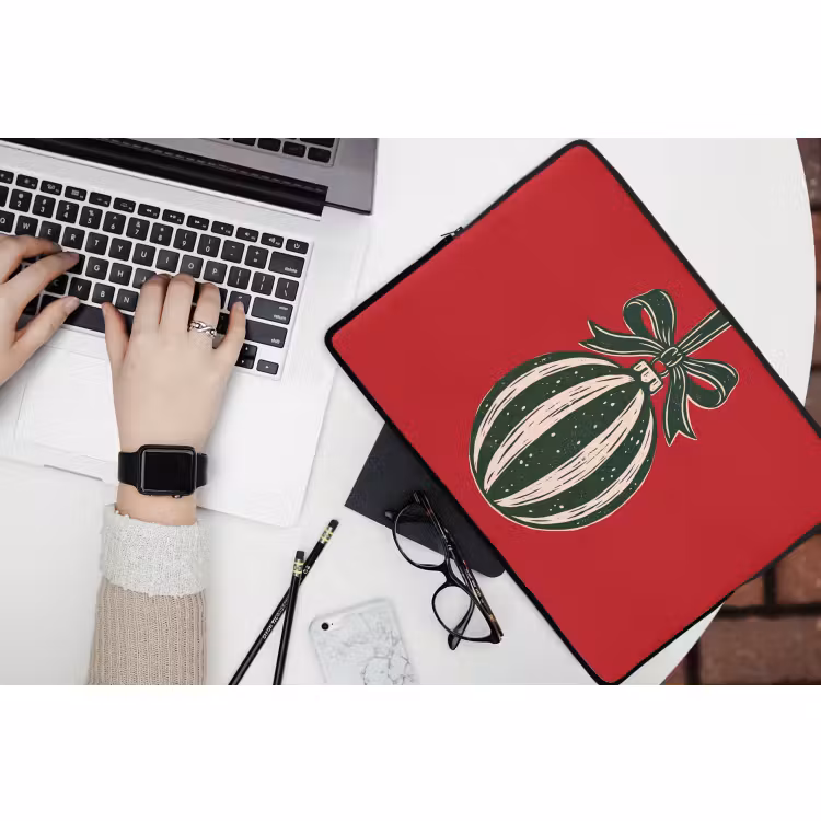 Laptophoes Kerstbal - Kerst - Rood — 3