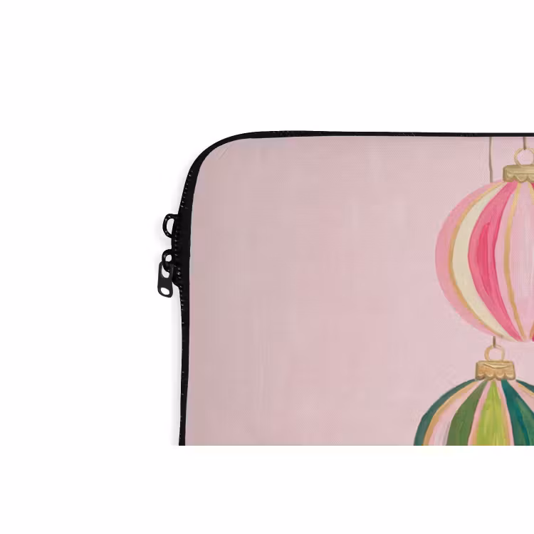 Laptophoes Kerstversiering - Gestreept - Roze — 5