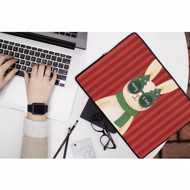 Laptophoes Konijn - Kerst - Dieren — 3