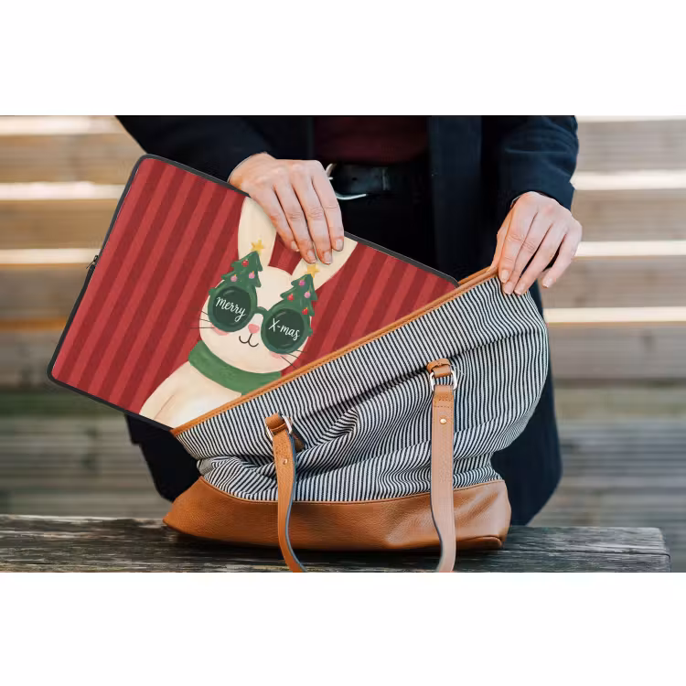 Laptophoes Konijn - Kerst - Dieren — 4