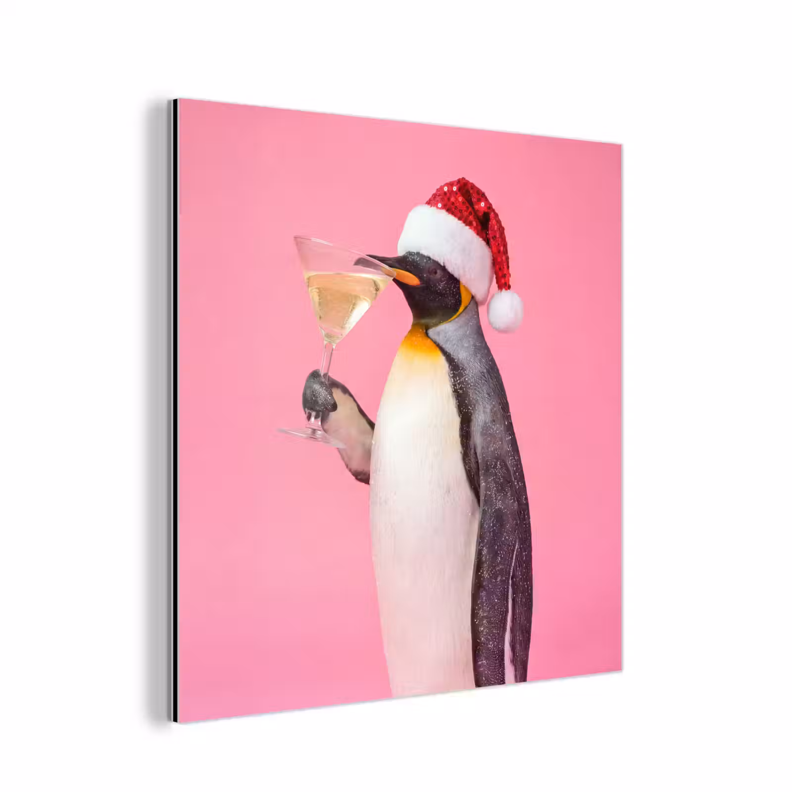 Aluminium schilderij - Pinguïn - Kerst - Feest — 1