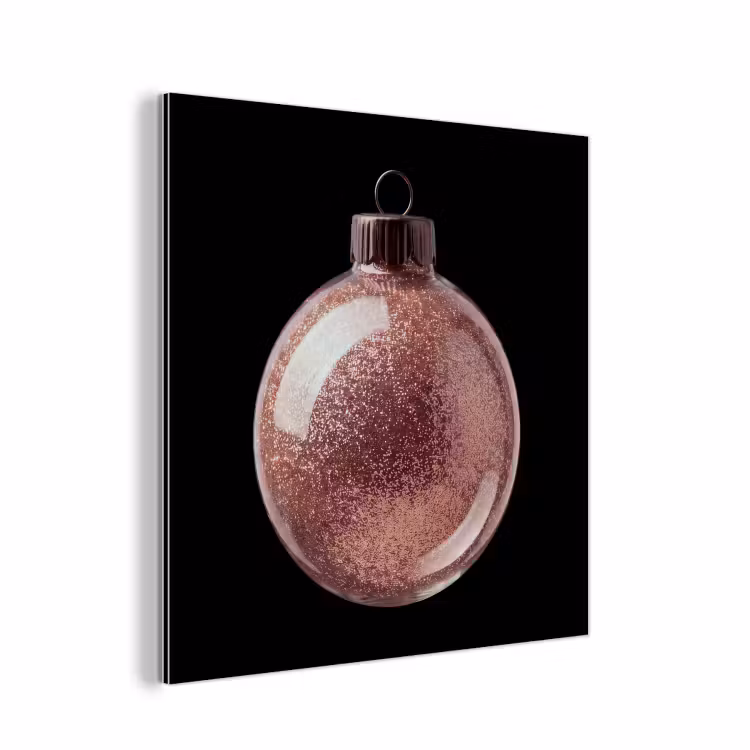 Aluminium schilderij - Kerstbal - Roségoud - Kerst — 1