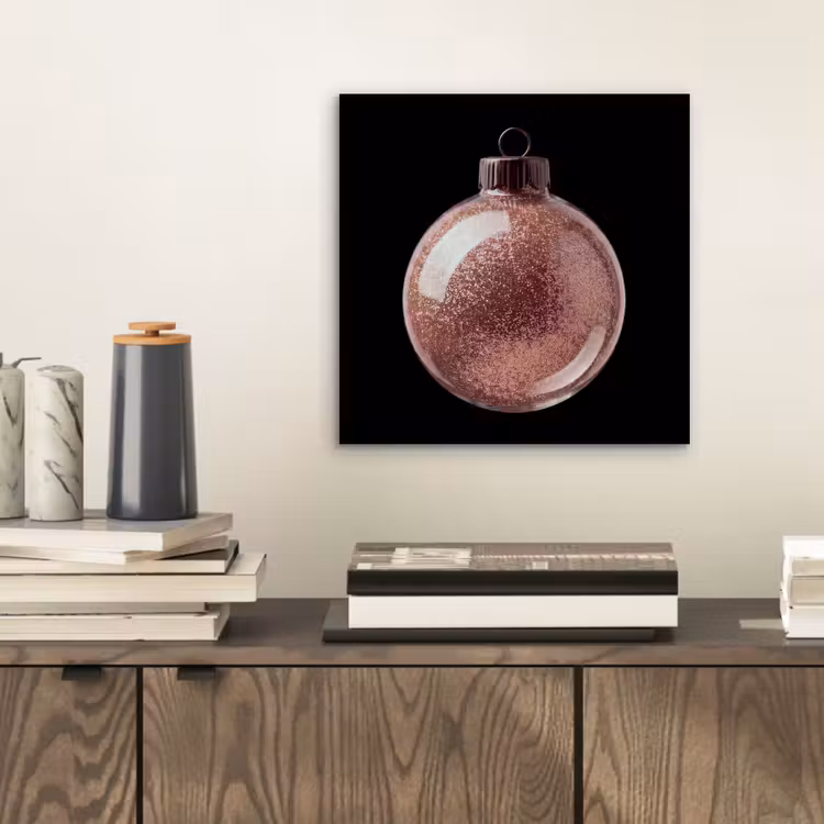 Aluminium schilderij - Kerstbal - Roségoud - Kerst — 2