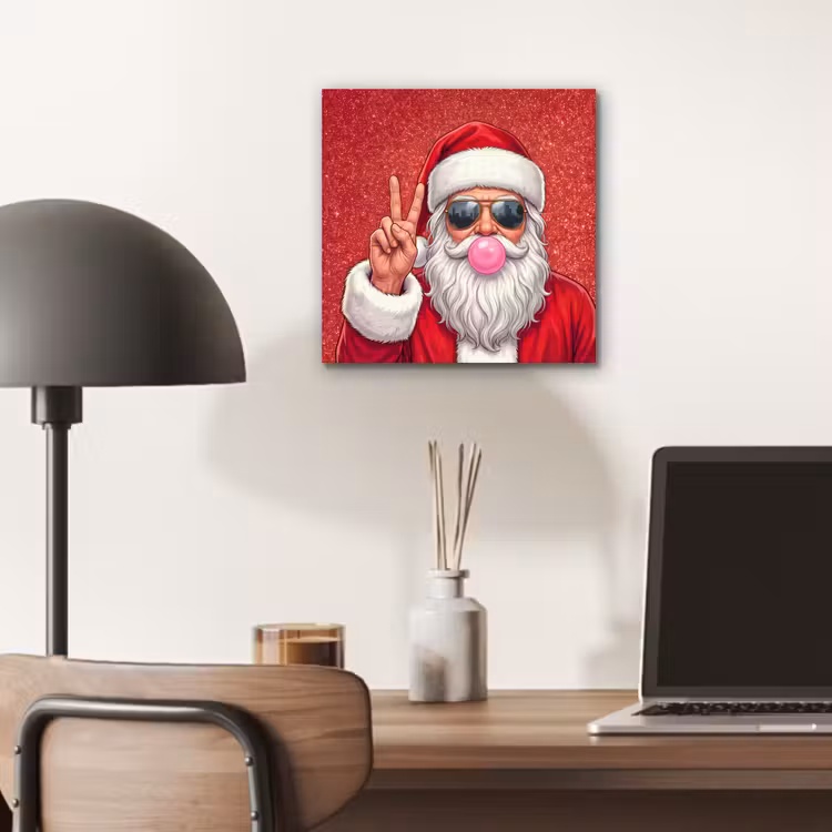 Aluminium schilderij - Kerstman - Zonnebril - Kerst — 6