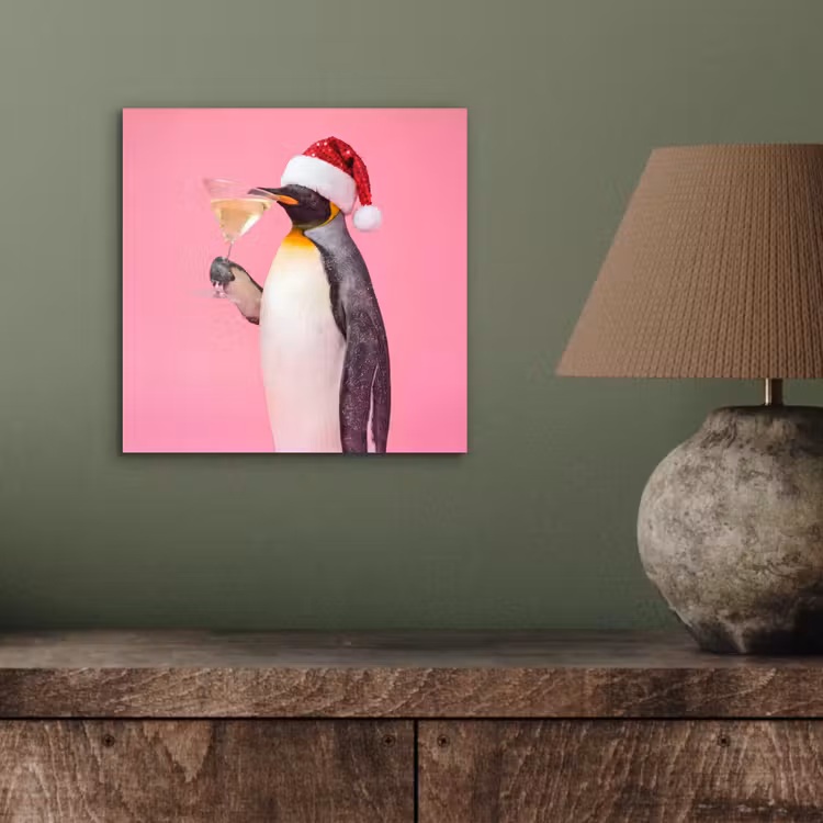 Aluminium schilderij - Pinguïn - Kerst - Feest — 3