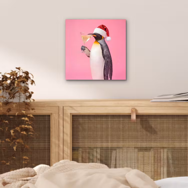 Aluminium schilderij - Pinguïn - Kerst - Feest — 4