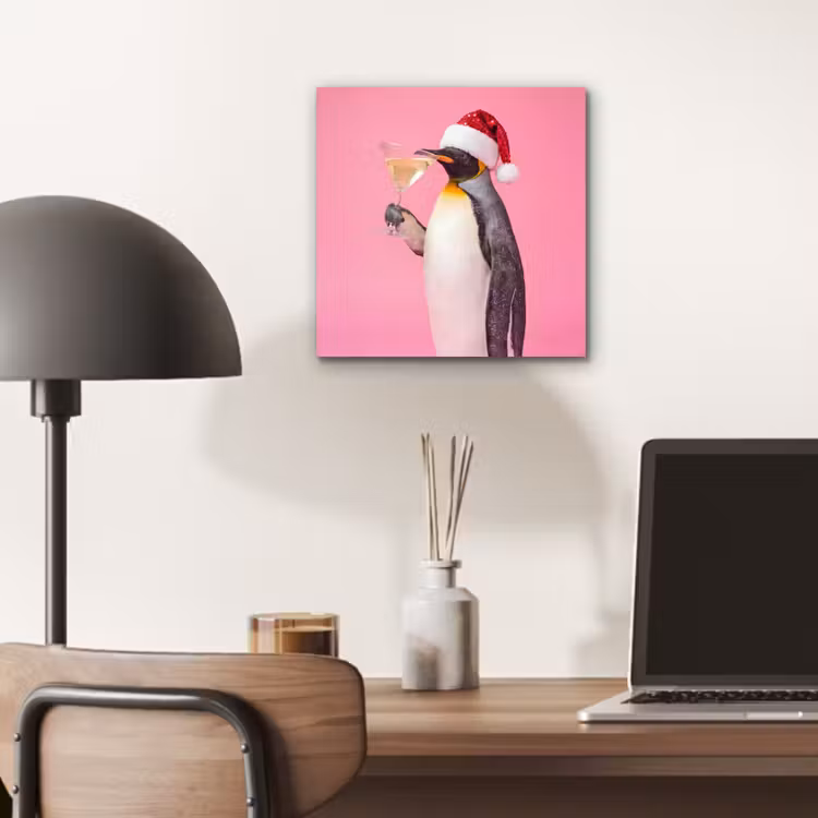 Aluminium schilderij - Pinguïn - Kerst - Feest — 6
