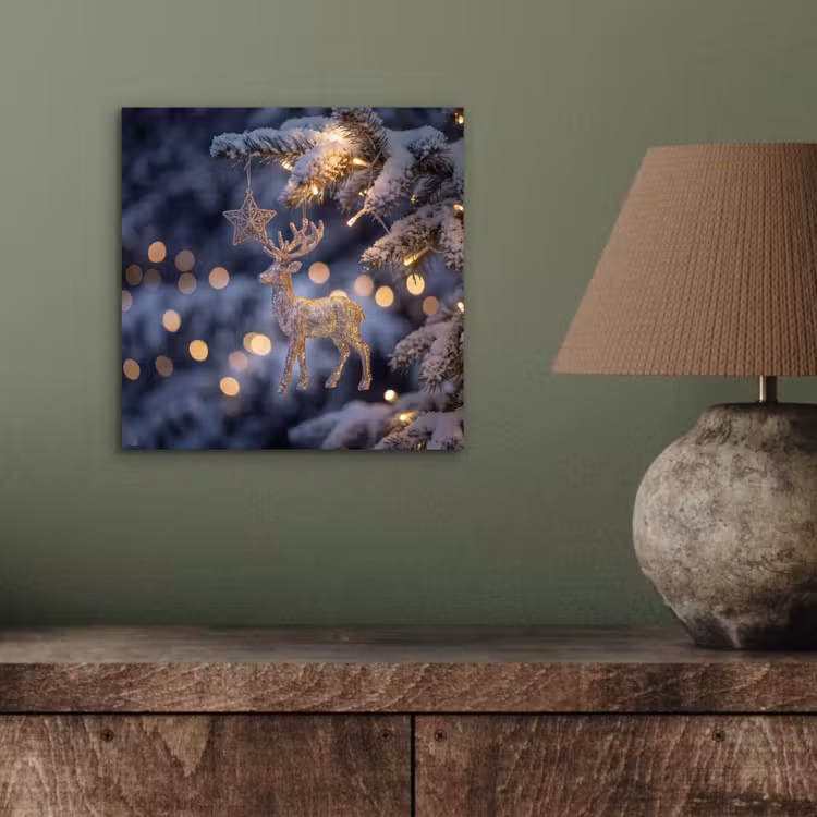 Aluminium schilderij - Rendier - Kerst - Sneeuw — 3