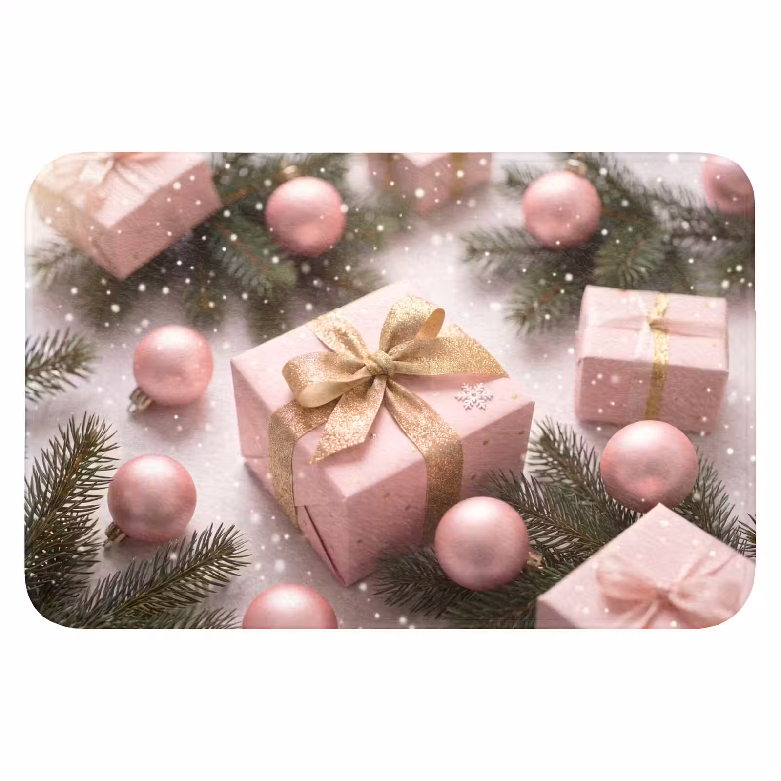 Badmat - Cadeau - Kerst - Roze — 1