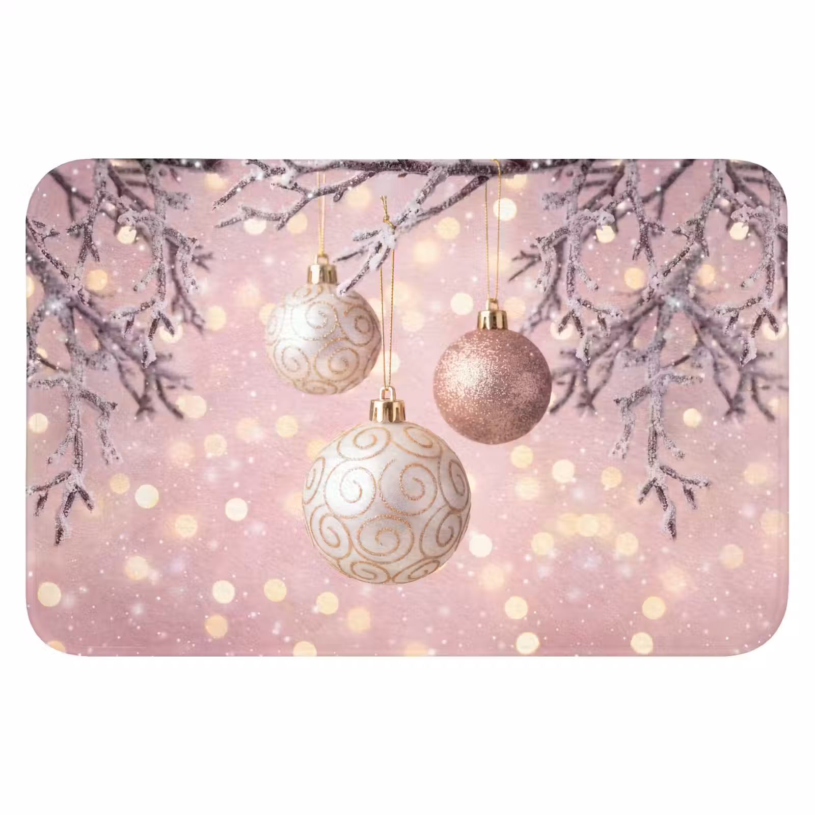 Badmat - Kerstbal - Roze - Winter — 1