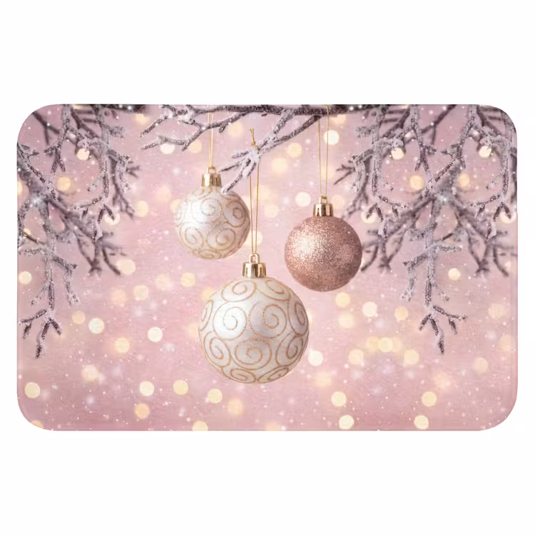 Badmat - Kerstbal - Roze - Winter — 1