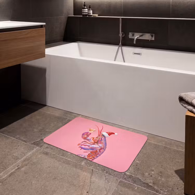 Badmat - Kreeft - Kerst - Roze — 4