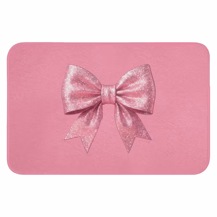 Badmat - Roze strik - Glitter — 1