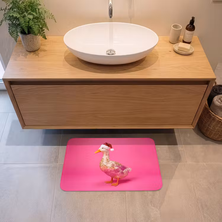 Badmat - Vogel - Kerst - Roze — 2