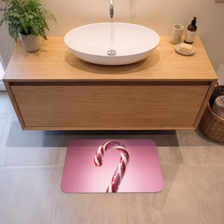 Badmat - Zuurstok - Glinsterend - Roze — 2