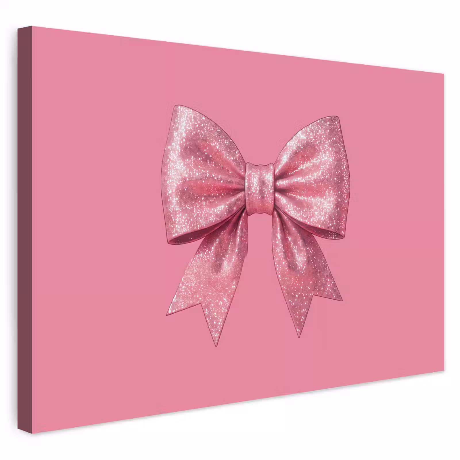 Buiten canvas - Roze strik - Glitter — 1
