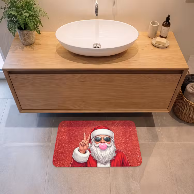 Badmat - Kerstman - Zonnebril - Kerst — 2