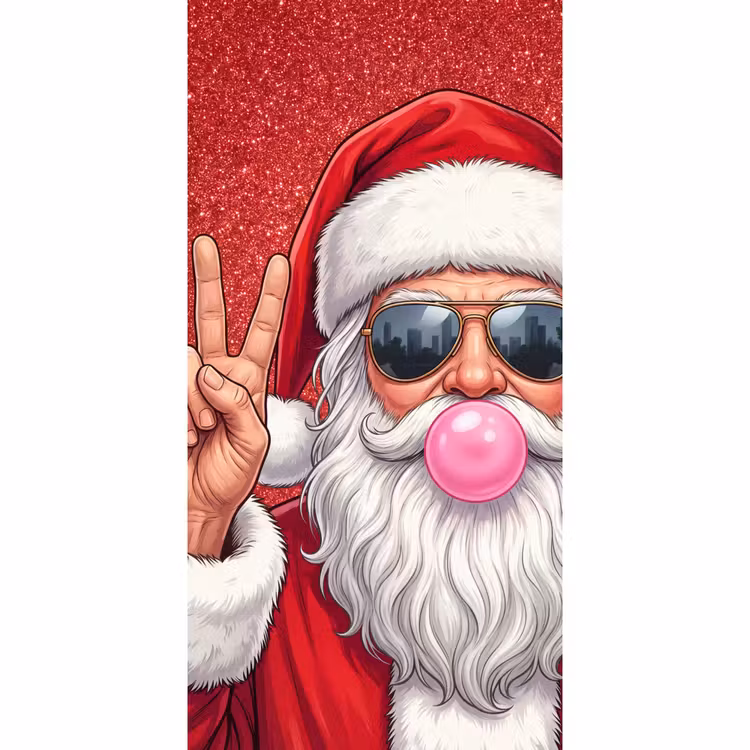 Behang - Kerstman - Zonnebril - Kerst — 2