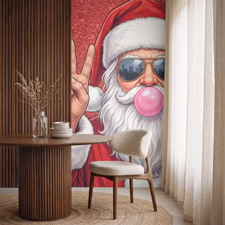 Behang - Kerstman - Zonnebril - Kerst — 4