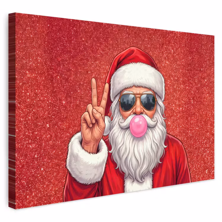 Buiten canvas - Kerstman - Zonnebril - Kerst — 1
